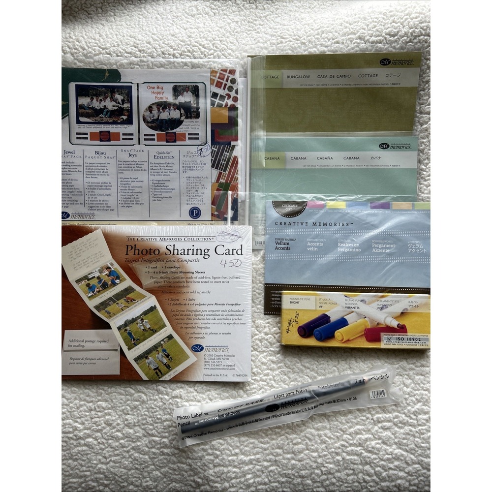 Lot‎ 7 Creative Memories Scrapbook Pens, Snap Pack Cottage Cabana Vellum Pencil